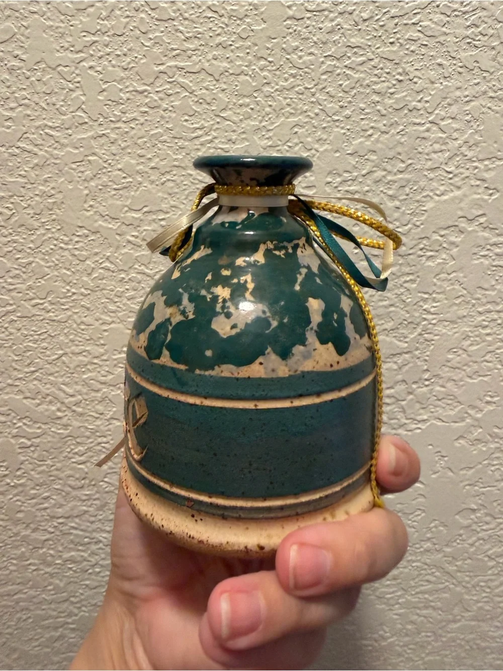 Eddie Martin Handmade Glazed Clay Vase Rejoice 1997 Handmade Artisan Christmas